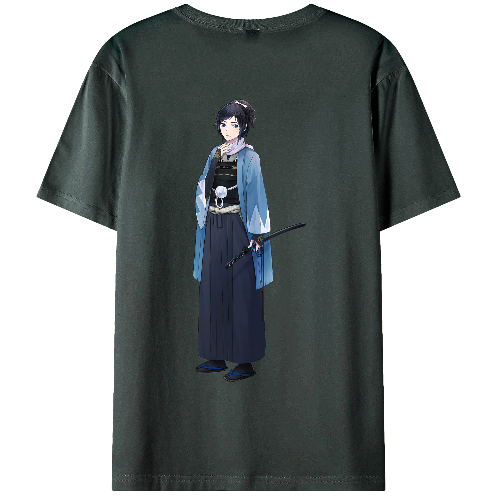 （画像用） 刀剣乱舞 Touken Ranbu 綿100％ メンズ半袖Tシャツ（バックプリント） 通気性